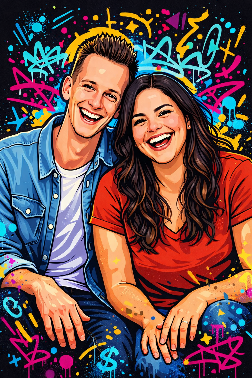 Custom couple portrait example